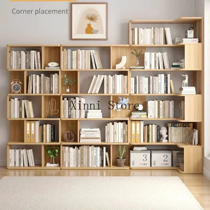 Wood Bookcase Magazine Rack Kitchen Corner White Shelf Bookcase Office Organizer Scaffale Libreria Living Room Furniture YN50BC1