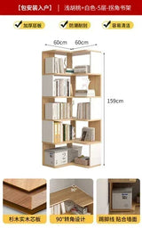 Wood Bookcase Magazine Rack Kitchen Corner White Shelf Bookcase Office Organizer Scaffale Libreria Living Room Furniture YN50BC1