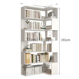 Wood Bookcase Magazine Rack Kitchen Corner White Shelf Bookcase Office Organizer Scaffale Libreria Living Room Furniture YN50BC1