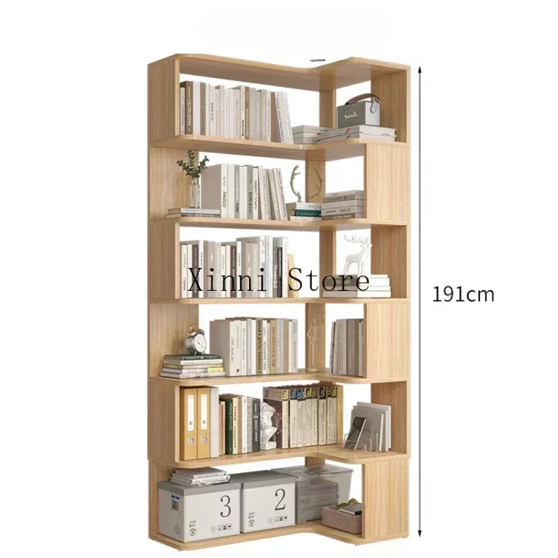 Wood Bookcase Magazine Rack Kitchen Corner White Shelf Bookcase Office Organizer Scaffale Libreria Living Room Furniture YN50BC1