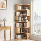 Wood Bookcase Magazine Rack Kitchen Corner White Shelf Bookcase Office Organizer Scaffale Libreria Living Room Furniture YN50BC1