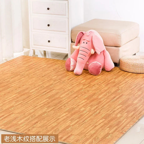 Wooden Baby EVA Foam Play Gym Puzzle Mat Interlocking Exercise Tiles Crawling Carpet for Kids Game Activity Soft Floor 30x30x1cm