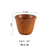 Wooden Big Belly Cups Japan Style Milk Water Cup with Handle Coffee Beer Tea Mug Handmade Natural Kitchen Bar Drinkware Cups