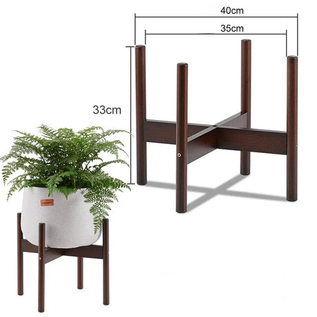 Wooden Cross Four-legged Flower Stand Strong Durable Free Bonsai Stand Home Tray Pot Bamboo Display Shelf Holder Plant Decor