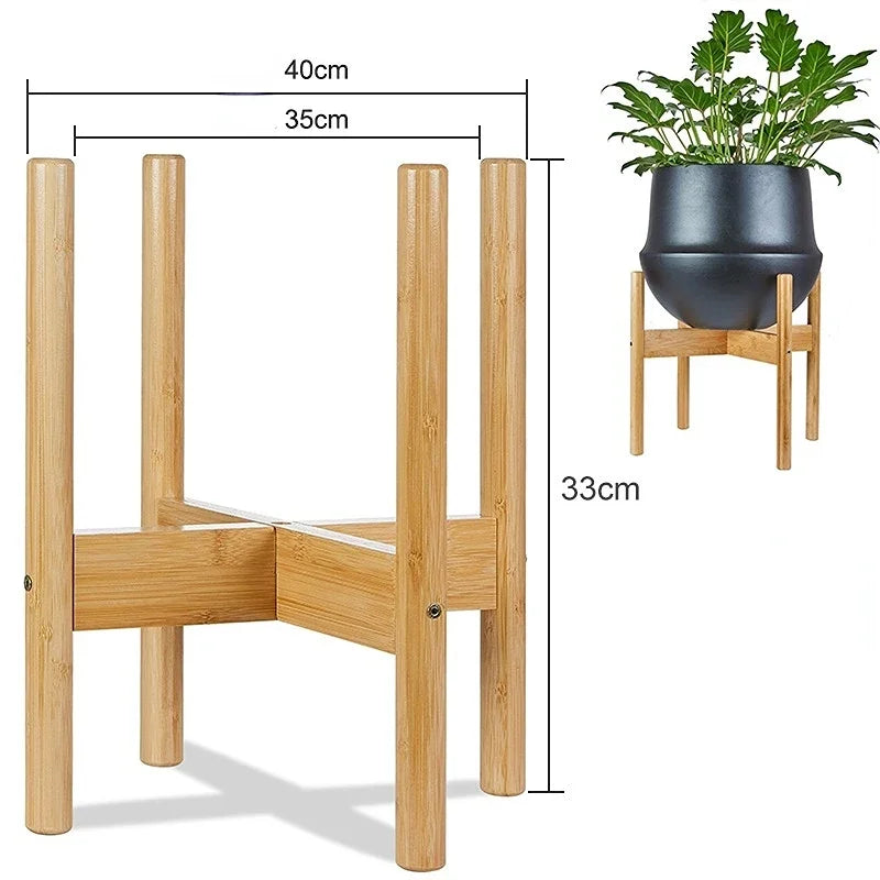 Wooden Cross Four-legged Flower Stand Strong Durable Free Bonsai Stand Home Tray Pot Bamboo Display Shelf Holder Plant Decor