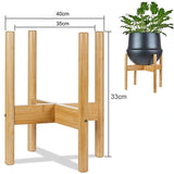 Wooden Cross Four-legged Flower Stand Strong Durable Free Bonsai Stand Home Tray Pot Bamboo Display Shelf Holder Plant Decor