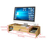 Wooden Desk Organizer W/ Drawer File Storage Monitor Riser Computer Stand