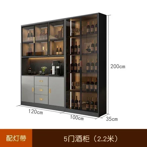 Wooden Display Wine Cabinets Kitchen Storage Living Room Wall Wine Cabinets Racks Liquor Mueble Licorera bar Furniture QF50JG