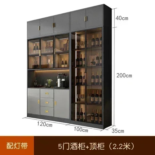 Wooden Display Wine Cabinets Kitchen Storage Living Room Wall Wine Cabinets Racks Liquor Mueble Licorera bar Furniture QF50JG