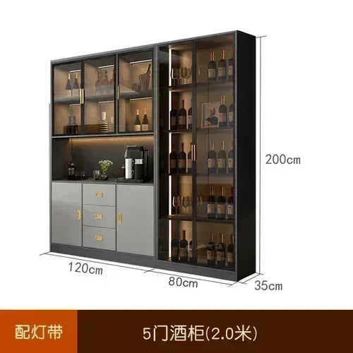 Wooden Display Wine Cabinets Kitchen Storage Living Room Wall Wine Cabinets Racks Liquor Mueble Licorera bar Furniture QF50JG