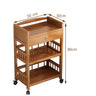 Wooden Movable Tea Table with Wheels Corner Cabinet Three Layers for Living/Dining Room Sofa Side Table High-quality