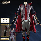 Wriothesley Cosplay Costume Genshin Impact Wig Game Ear Clips Leggings Cloak Pants Gloves Fontaine Halloween Party Men