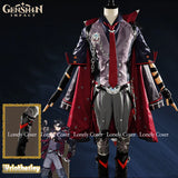 Wriothesley Cosplay Costume Genshin Impact Wig Game Ear Clips Leggings Cloak Pants Gloves Fontaine Halloween Party Men