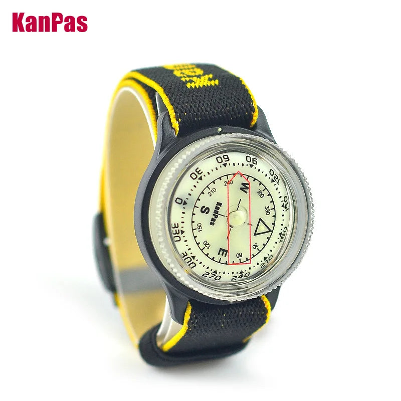 WristBand sighting compass, water proof, light weight outdoors trekking ,hunting, hiking / with extra powerful luminous compass