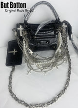 Y2K Punk Metal Cross Skeleton head Chain Pearl Chain Women Shoulder Bag Handbag Decorative chains Pendant DIY Accessories