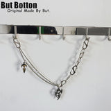 Y2K Punk Metal Cross Skeleton head Chain Pearl Chain Women Shoulder Bag Handbag Decorative chains Pendant DIY Accessories