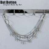 Y2K Punk Metal Cross Skeleton head Chain Pearl Chain Women Shoulder Bag Handbag Decorative chains Pendant DIY Accessories