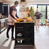 YITAHOME Kitchen Island with Storage, Kitchen Cart for Home, Rolling Serving Utility Trolley Cart on Wheel with 3 Drawers