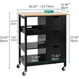 YITAHOME Kitchen Island with Storage, Kitchen Cart for Home, Rolling Serving Utility Trolley Cart on Wheel with 3 Drawers