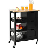 YITAHOME Kitchen Island with Storage, Kitchen Cart for Home, Rolling Serving Utility Trolley Cart on Wheel with 3 Drawers