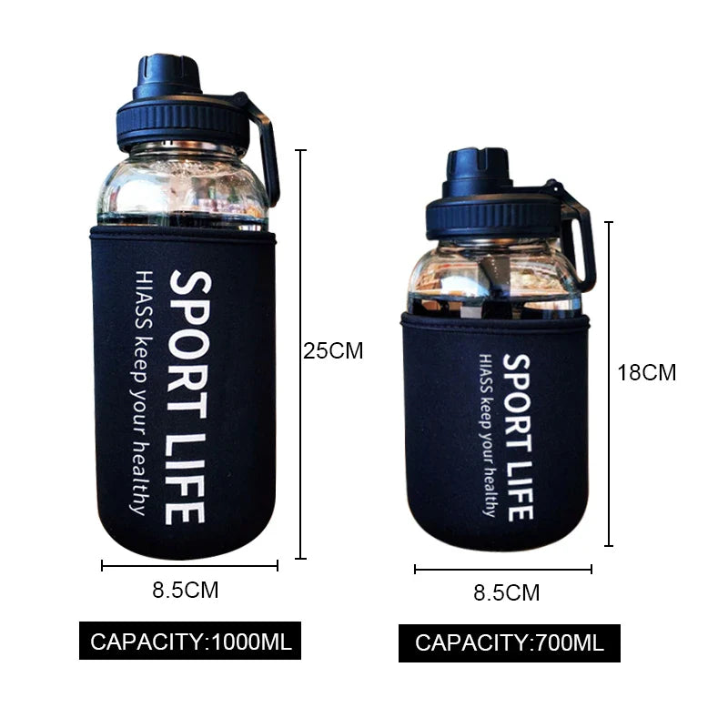 YOMDID Creative Water Bottle Glass Drink Bottles For Camping Hiking Climbing Sport Bottle Portable Bottle Drinkware Eco-friendly