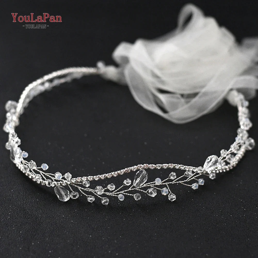 YouLaPan SH93 Clear Crystal Bridal Belts Thin Bridal Belt Rhinestone Bridal Belt Accessories Belt for Dress Wedding Accessories