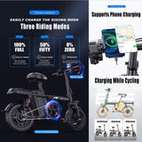 ZPW RS6 Ebike 400W 48V 35AH 14 Inch Vacuum Tire Adult Mini Electric Bicycles City Commuting Folding Electric Bike booster bike