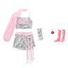 ZZL Jazz Dance Hip-hop Costume Urban Dance Girl Clothes Pink Sequin Style Dace Wear Teen Street Shiny Cool Clothes for Children