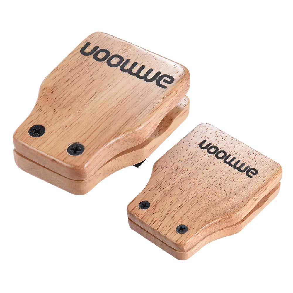 ammoon 2pcs Cajon Box Drum Large & Medium Companion Accessory Castanets for Hand Percussion Instruments