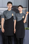 black chef uniform Chef Jacket Short Sleeve Cook Coat Chef T-shirt Baker Work Uniform Waiter Restaurant Hotel Clothes women Logo