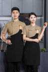 black chef uniform Chef Jacket Short Sleeve Cook Coat Chef T-shirt Baker Work Uniform Waiter Restaurant Hotel Clothes women Logo