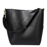 fashion bucket bag women crossbody bag shoulder bag brown black navy green gray genuine leather large capacity handbag