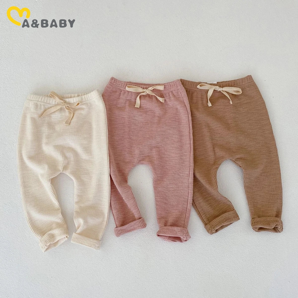 ma&baby 0-3Y Infant Newborn Toddler Baby Girls  Boys Pants Solid Color Soft Leggings Elastic Harem Pants Trousers Bottoming
