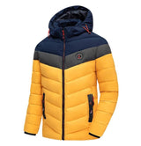 Yellow Men's Hooded Puffer Jacket