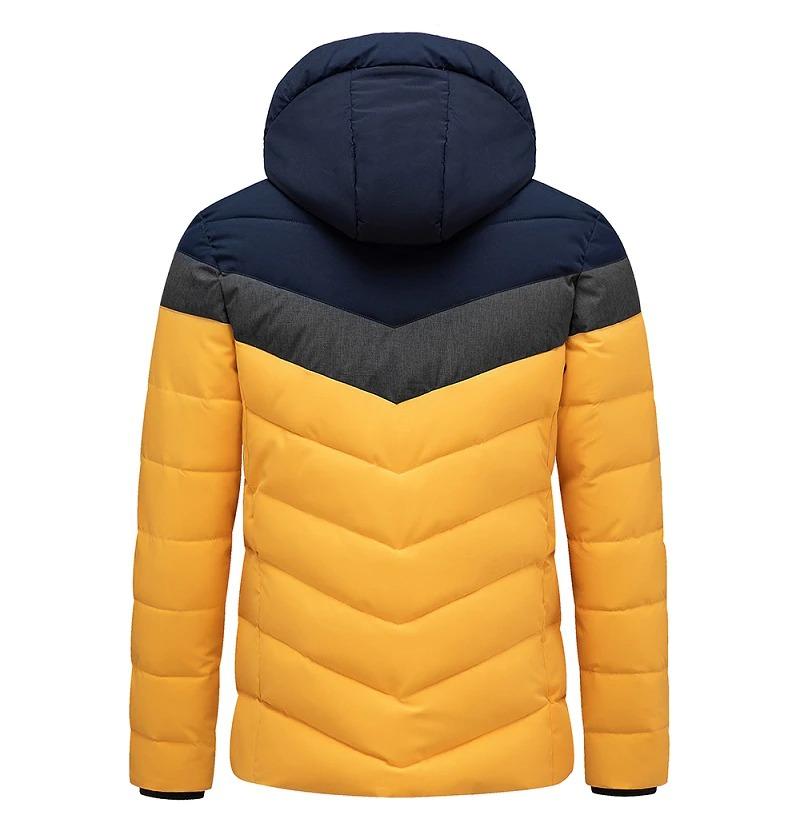 Yellow Men's Hooded Puffer Jacket