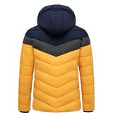 Yellow Men's Hooded Puffer Jacket