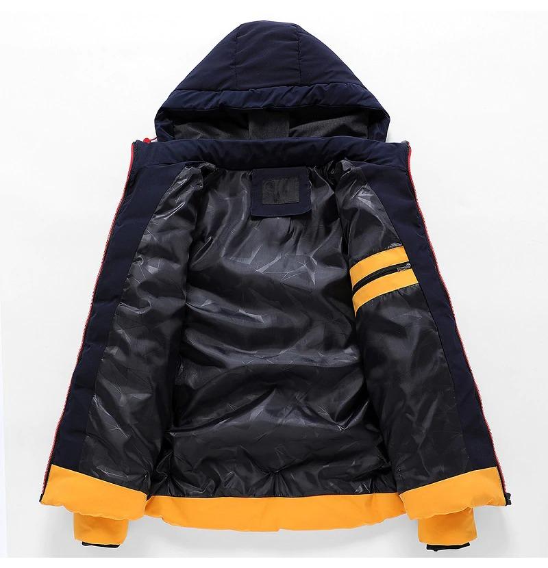 Yellow Men's Hooded Puffer Jacket