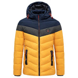 Yellow Men's Hooded Puffer Jacket