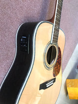 new solid spruce top acoustic guitar D type 45 model 41" guitar abalone inlaid, abalone binding Top & back,Electr, free delivery