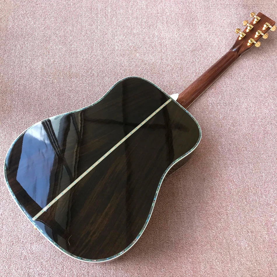 new solid spruce top acoustic guitar D type 45 model 41" guitar abalone inlaid, abalone binding Top & back,Electr, free delivery