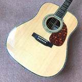 new solid spruce top acoustic guitar D type 45 model 41" guitar abalone inlaid, abalone binding Top & back,Electr, free delivery