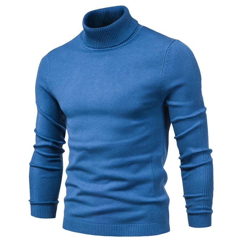 Dark Blue Tailored Turtle Neck