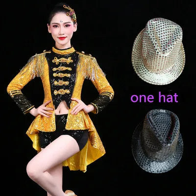 stage costume red tassels bikini costumes nightclub bar dj singer sexy  party jazz dance performance clothing