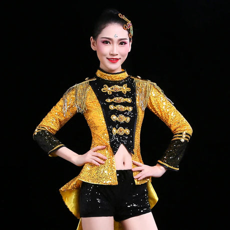stage costume red tassels bikini costumes nightclub bar dj singer sexy  party jazz dance performance clothing