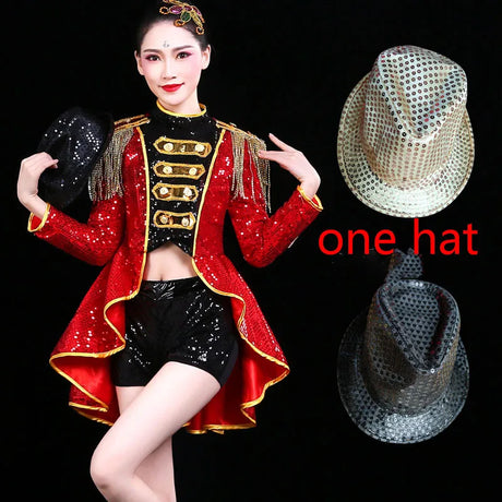 stage costume red tassels bikini costumes nightclub bar dj singer sexy  party jazz dance performance clothing