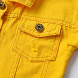 top and top NEW Spring Autumn Toddler Boys Girls Buttons Down Denim Jackets Infant Casual Ripped Outerwear Coats Windbreaker Top