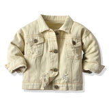 top and top NEW Spring Autumn Toddler Boys Girls Buttons Down Denim Jackets Infant Casual Ripped Outerwear Coats Windbreaker Top