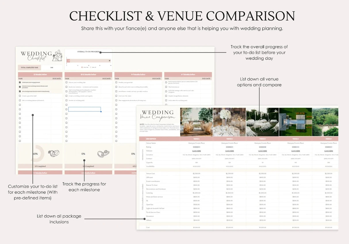 Wedding Planner Spreadsheet