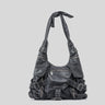 vintage Multiple pockets denim women shoulder bags punk wide strap rivet lady  handbags retro Underarm Bags Female purses 2023